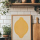 Peinture citron sur papier signée Eawy