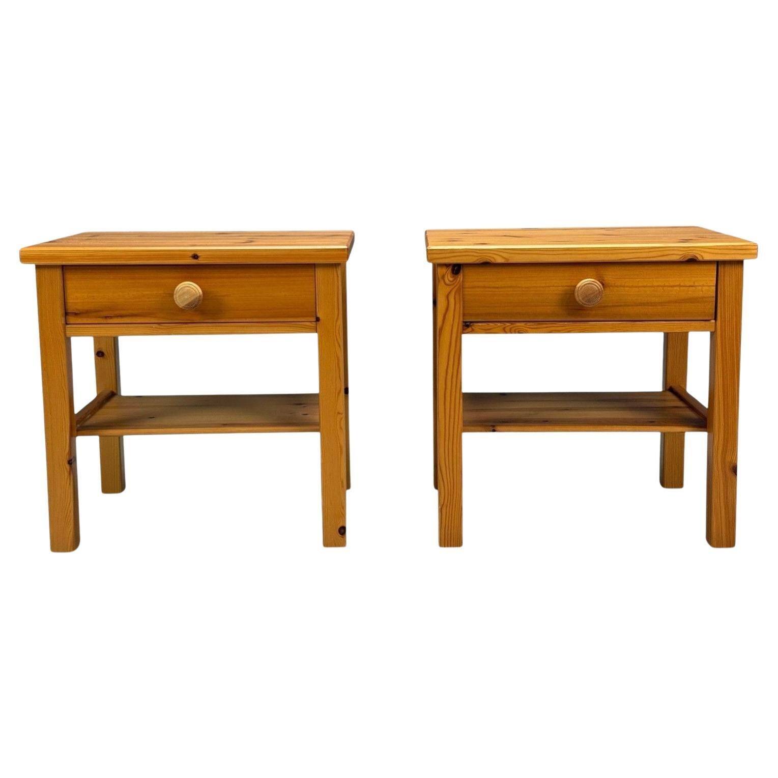 Danish Wall Hanging Bedside Tables in Pine, 1970s/80s, Set of 2