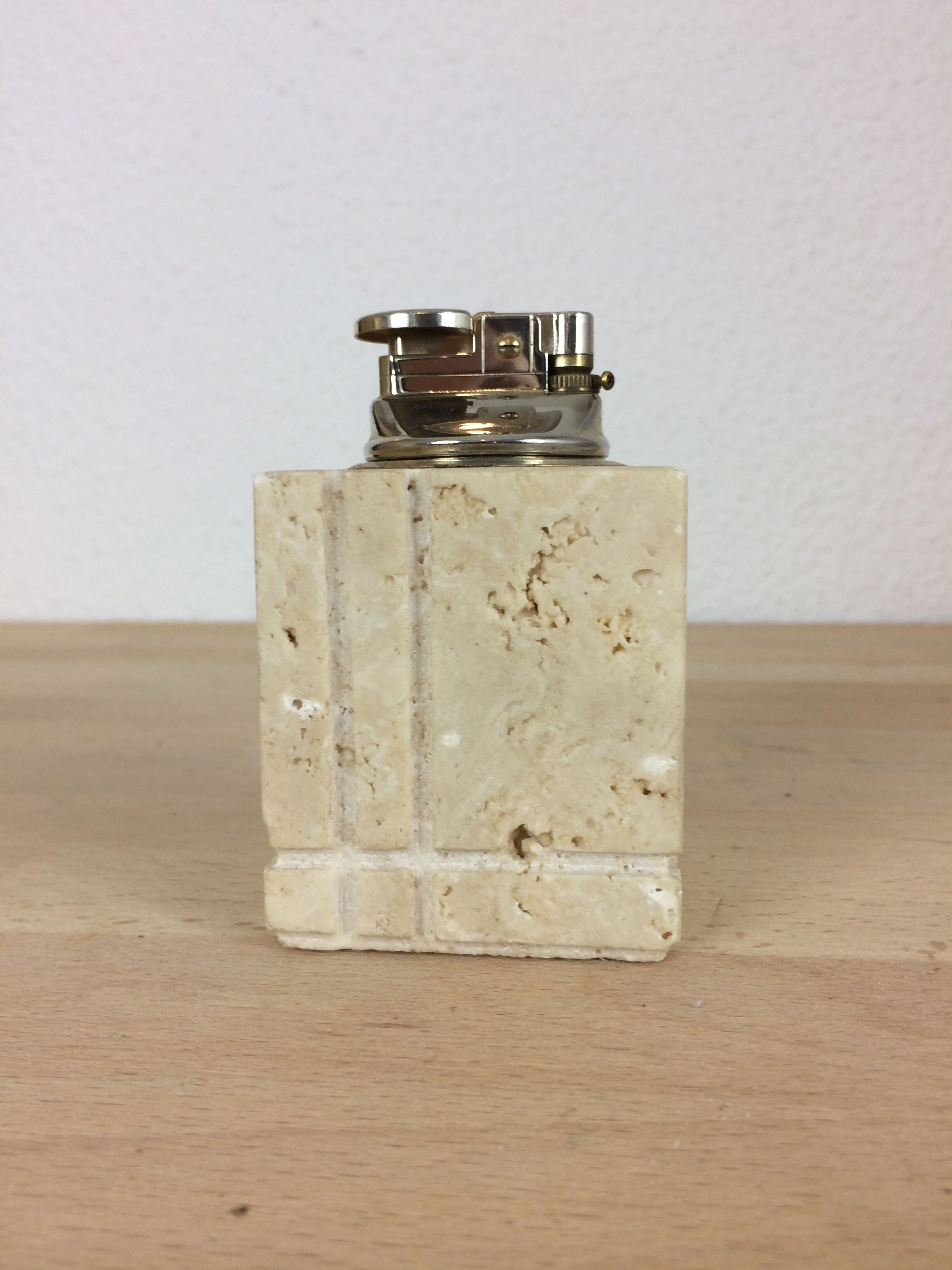 Travertine lighter, cubic, 80s