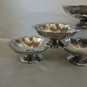 6 antique metal ice cream cups