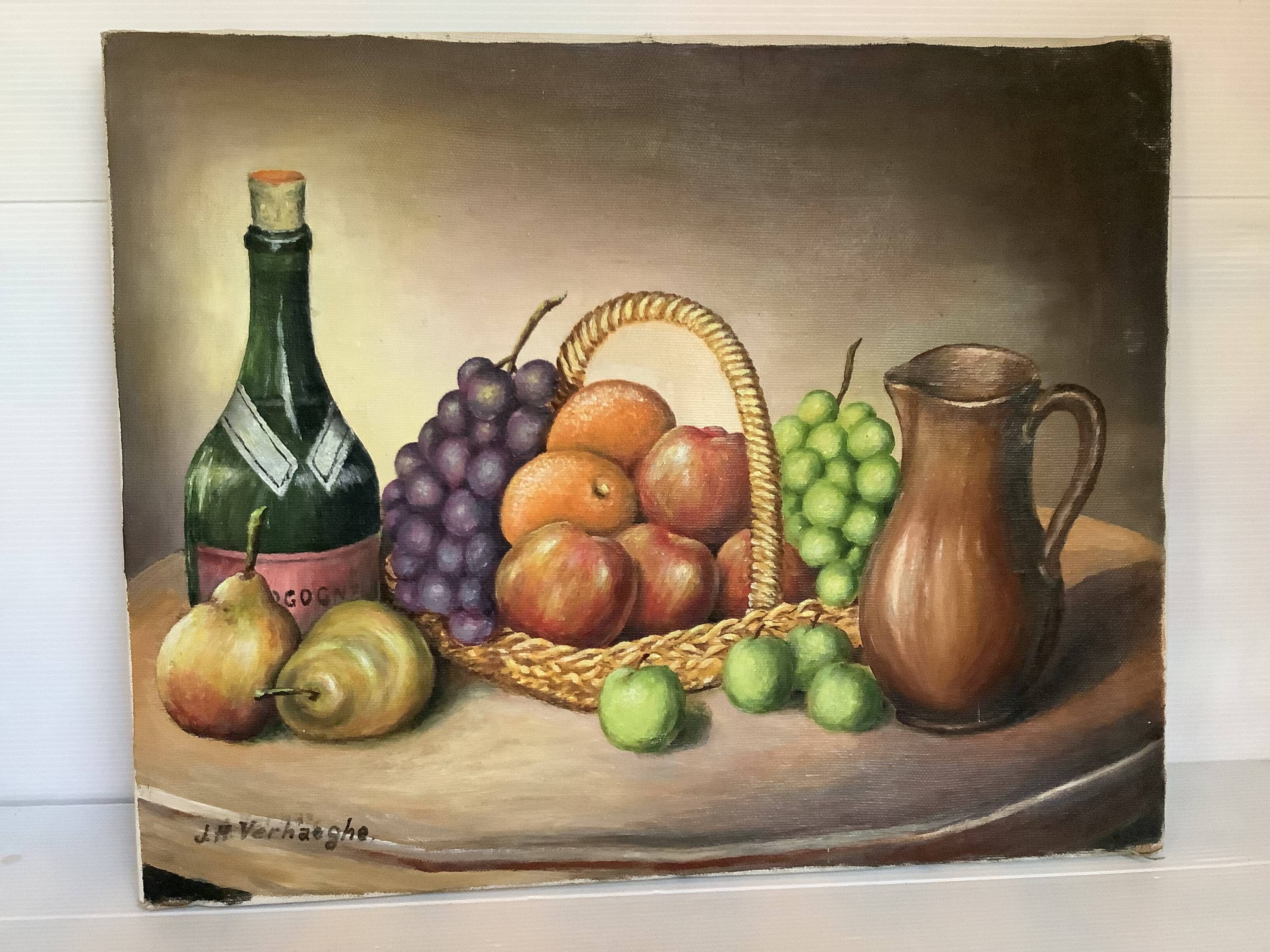 Still life painting in oil on canvas, signed.