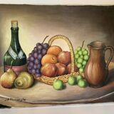 Still life painting in oil on canvas, signed.