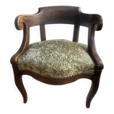 Restoration period armchair in solid walnut – France, circa 1820-1830