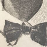 Painting drawing portrait of man cabaret