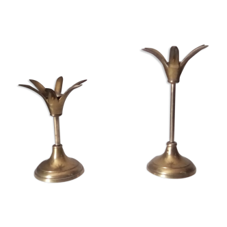 Pair of candlesticks vintage plant 60/ 70