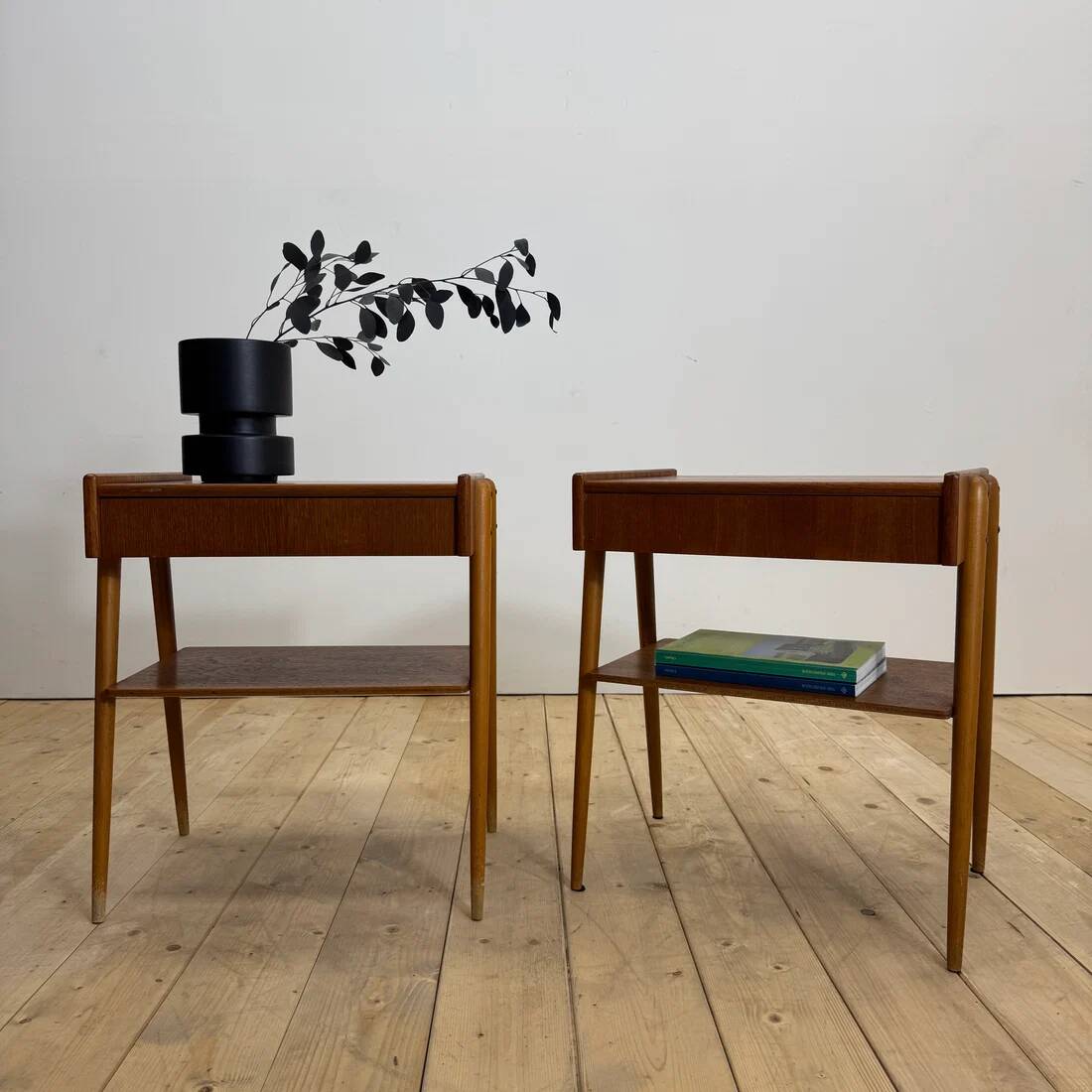 Pair of teak bedside tables by AB Carlström, 1960