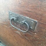 Old solid oak chest early XVIII Brutalist