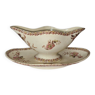 Gien porcelain gravy boat