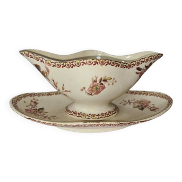 Gien porcelain gravy boat