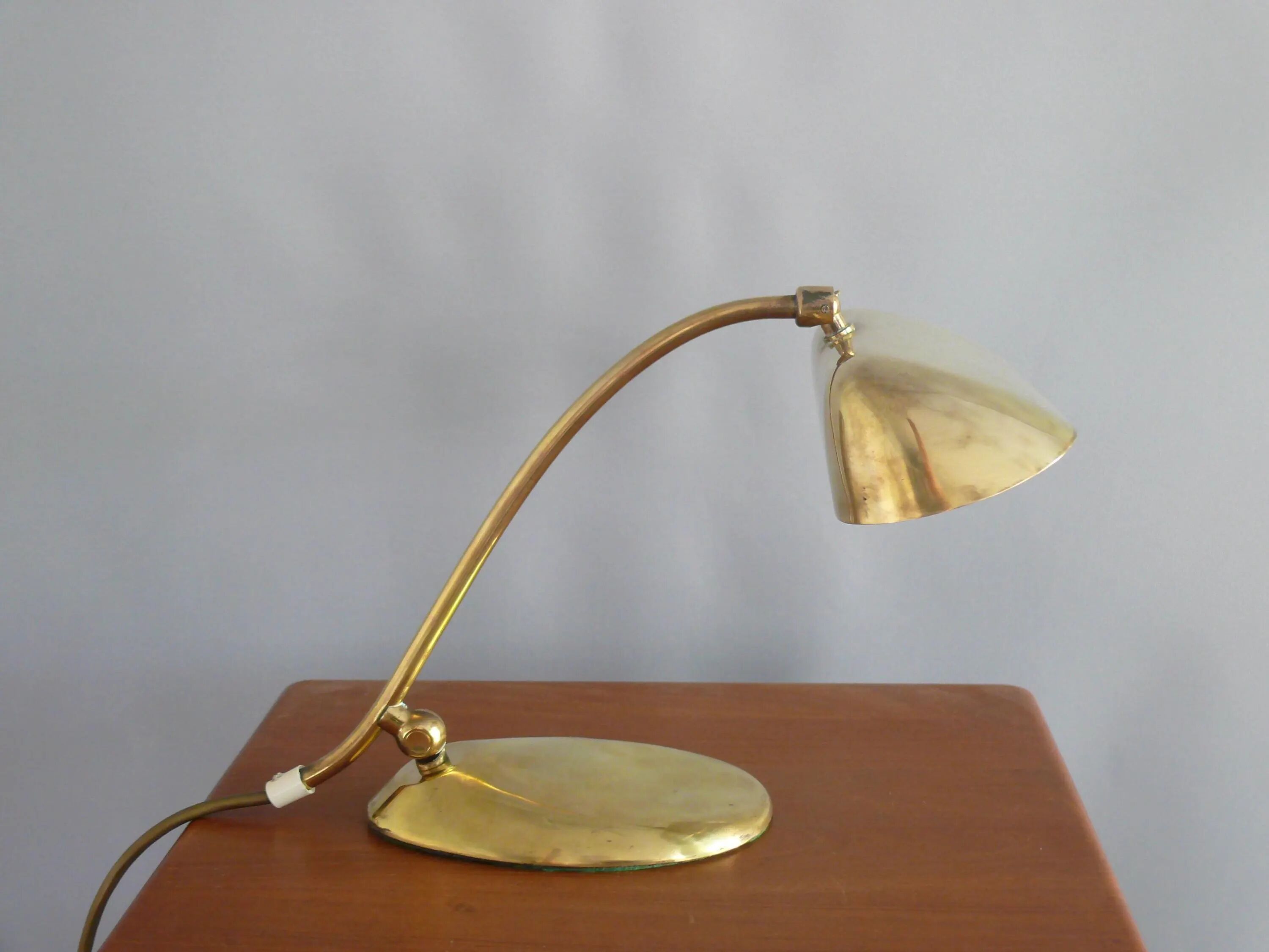 JBS Piano Lamp, Burnished and Brushed Brass, 1960s