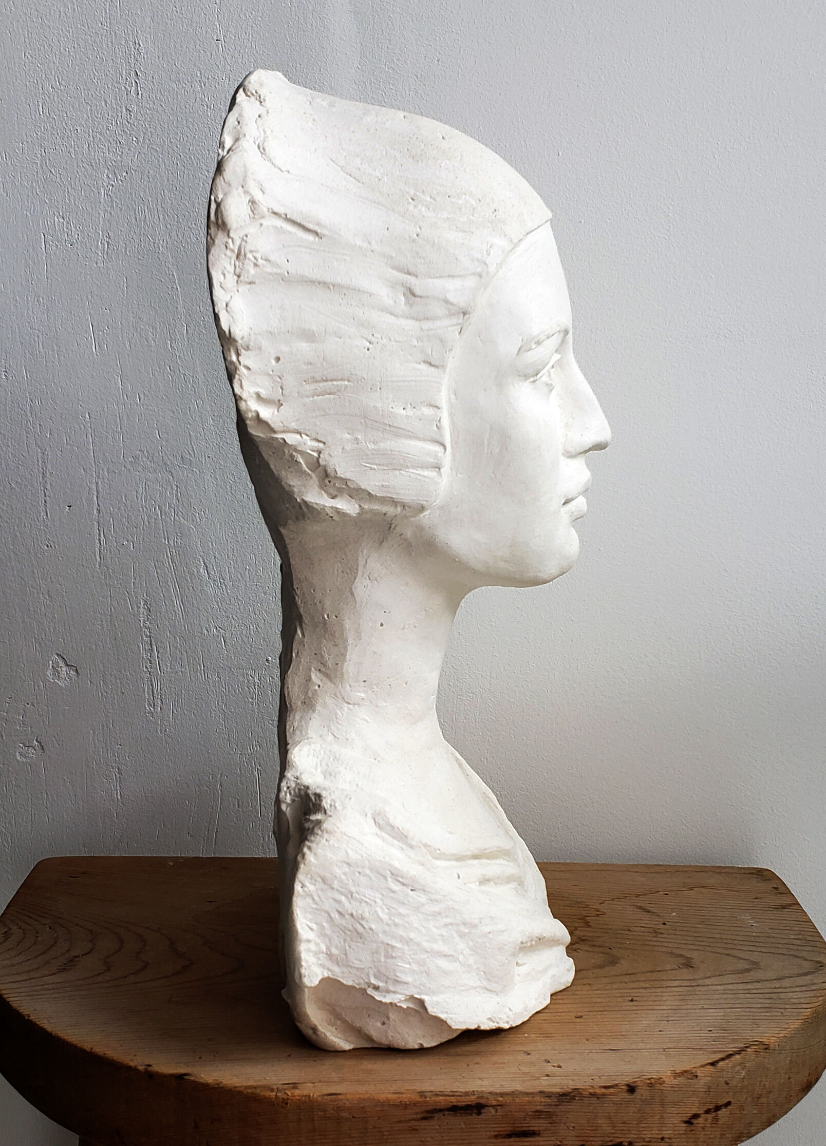 Plaster bust of a woman