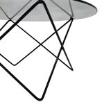 Vintage coffee table in 70s steel wire glass design