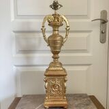 Antique Large Cassolette Lamp Empire Greek Roman Gilded Wood 19th Century 60