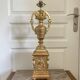 Antique Large Cassolette Lamp Empire Greek Roman Gilded Wood 19th Century 60