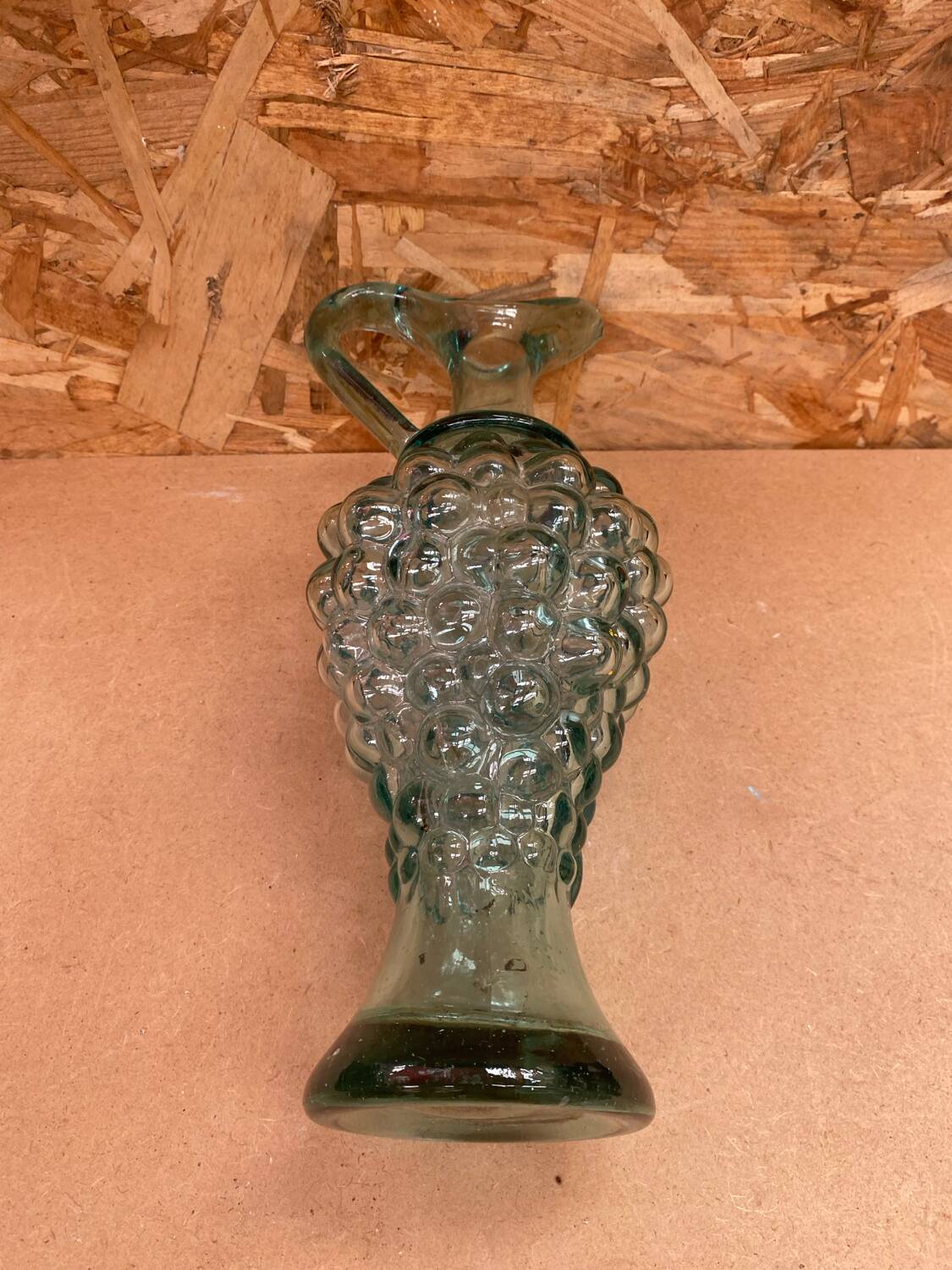 Antique glass pitcher ewer grape cluster shape vintage