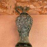 Antique glass pitcher ewer grape cluster shape vintage