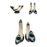 Magnifique Paire De Bougeoirs En Verceram 1950