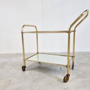 Chariot à boissons en laiton, années 1960