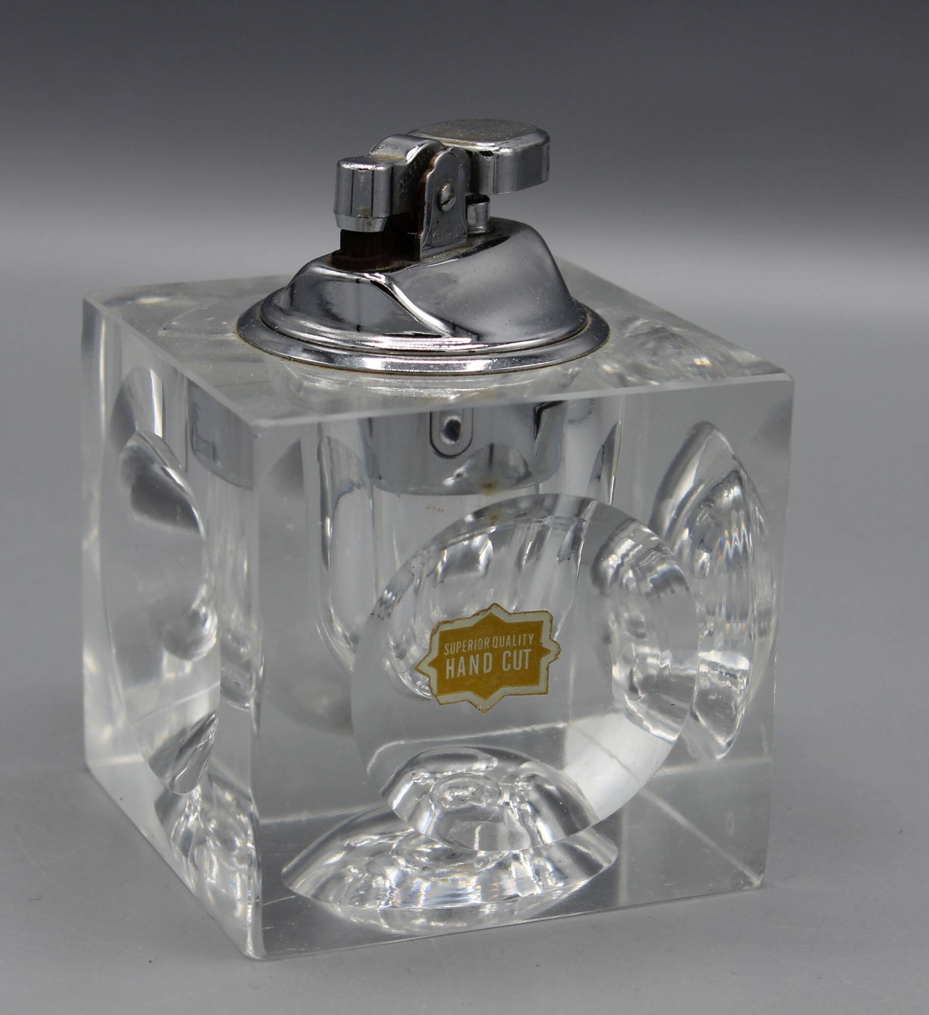 Old vintage crystal lighter designed by antonio imperatore murano 1970 70