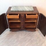 50/60 oak two-door bedside table