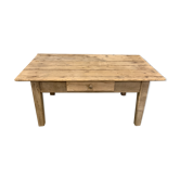 Low farm table in raw oak