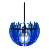 Vintage blue Murano pendant lamp by Veca