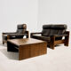 Leather sofa set model 757 by Harry de Groot for Leolux, set of 3.