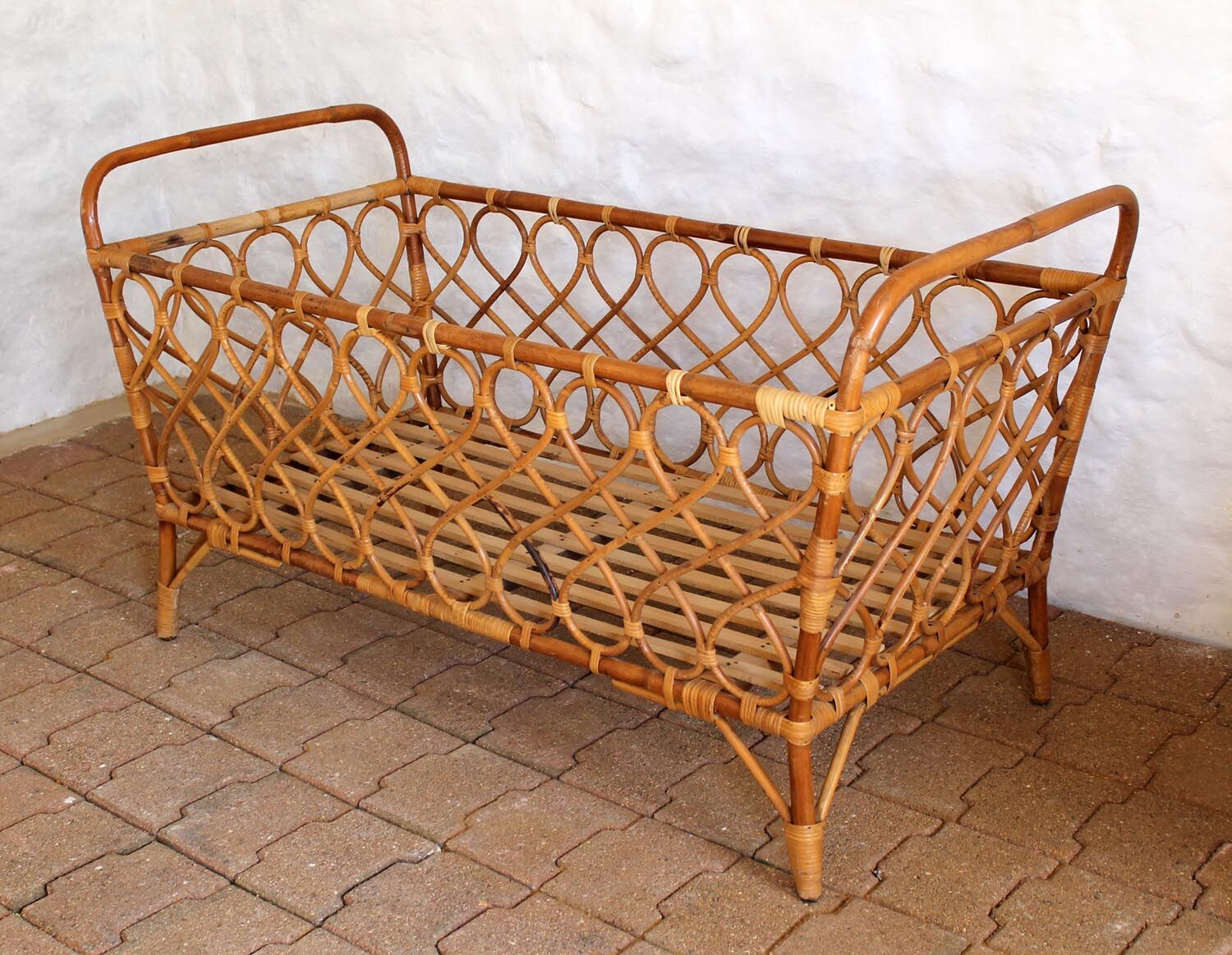 Vintage rattan bed