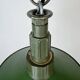 Industrial Green Enamel Military Pendant Lamp with Cast Aluminium Top, 1960