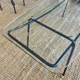 Mid-century glass and metal coffee table - 1950
