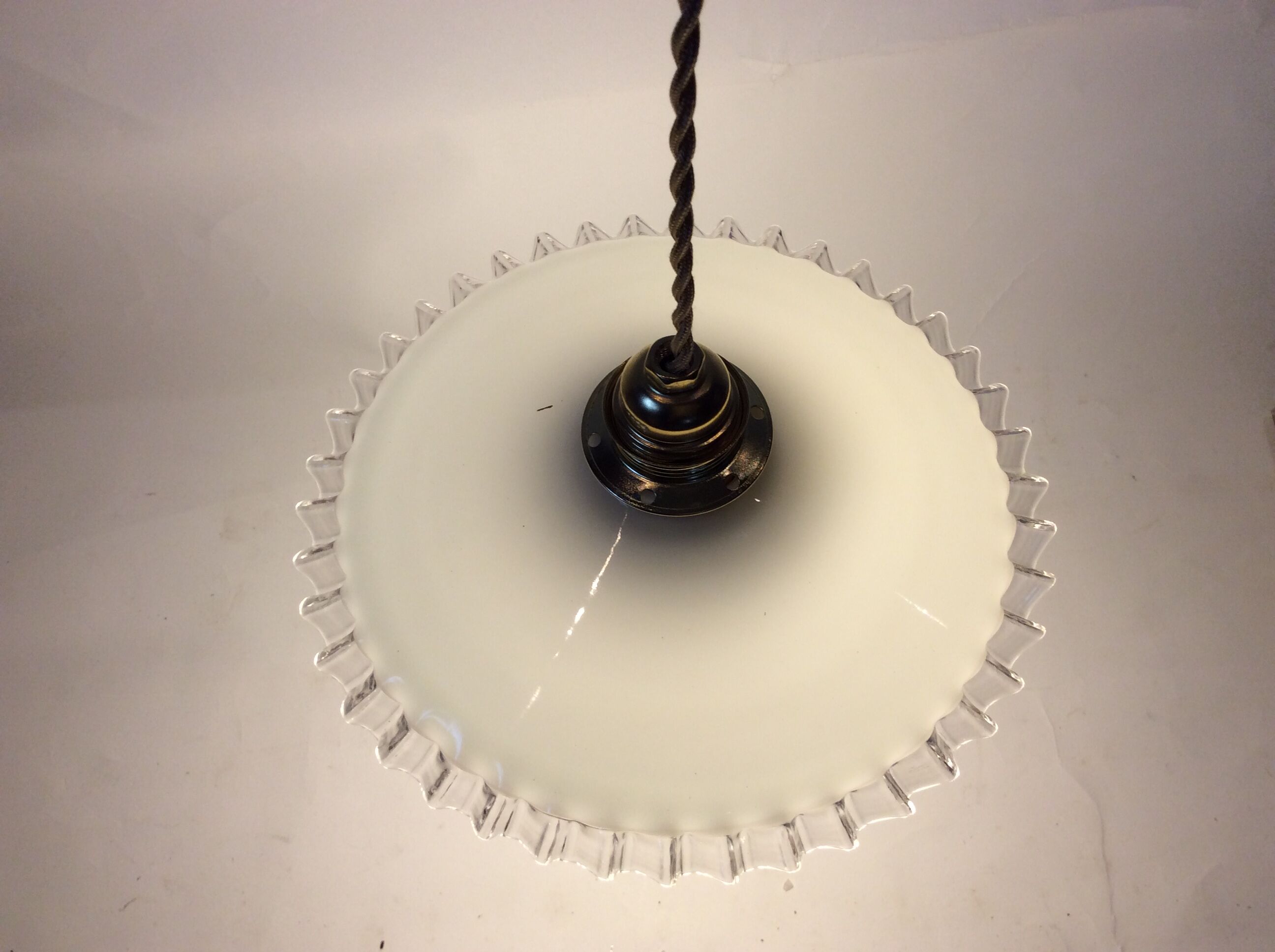 Vintage opaline hanging lamp