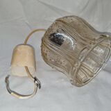 Vintage glass pendant lamp from 1970