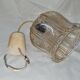 Vintage glass pendant lamp from 1970