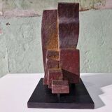 Patinated Cor Dam sculpture in fireclay, 1970s