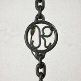 Large brutalist chain floor lamp