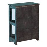 Blue display cabinet, sideboard, teak wood, India