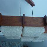 Vintage teak and perspex ceiling light (XL)
