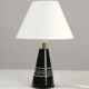 Black ceramic table lamp with sgraffito detail, Scandinavia, 1960s/1970s