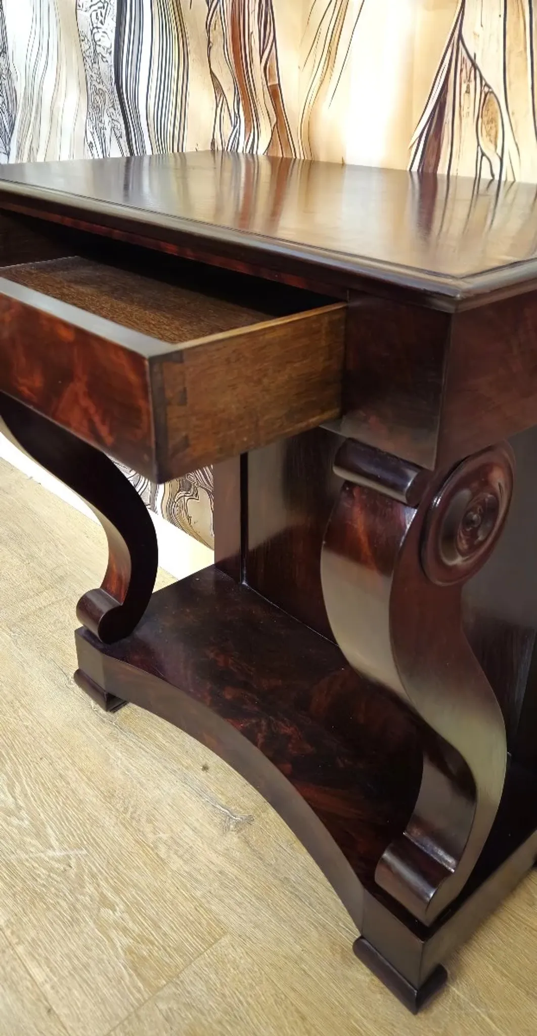 Empire-style console – Mahogany – 1 drawer – 19th century