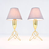 Pair of danish mid-century modern tripod table lamps Eric Merthen