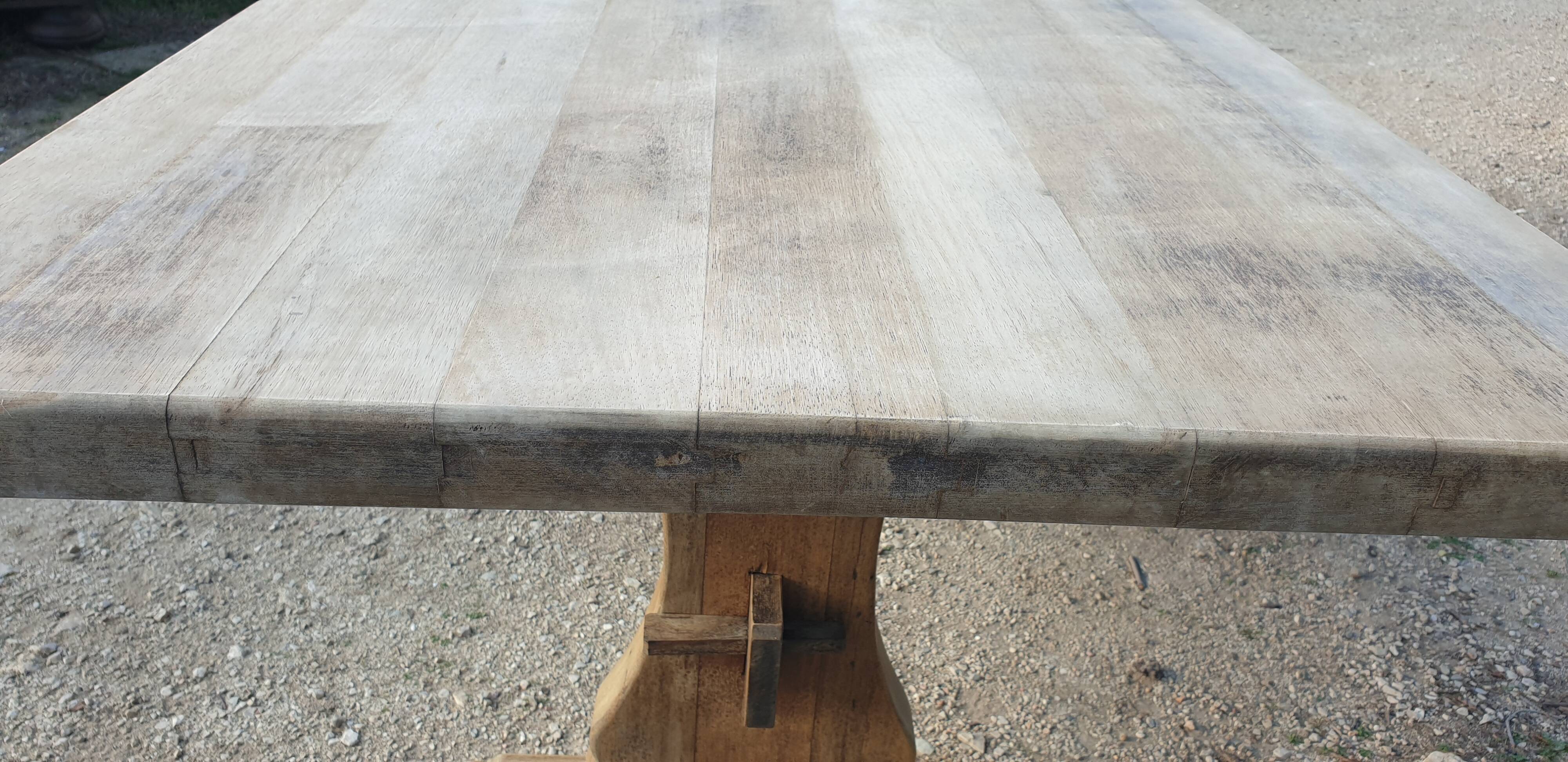 Natural wood farmhouse table