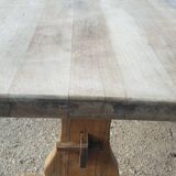 Natural wood farmhouse table