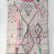 Moroccan Berber carpet Azilal ecru with colorful patterns 250x146cm