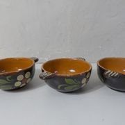 Set of 3 alsatian bowls in glazed terracotta