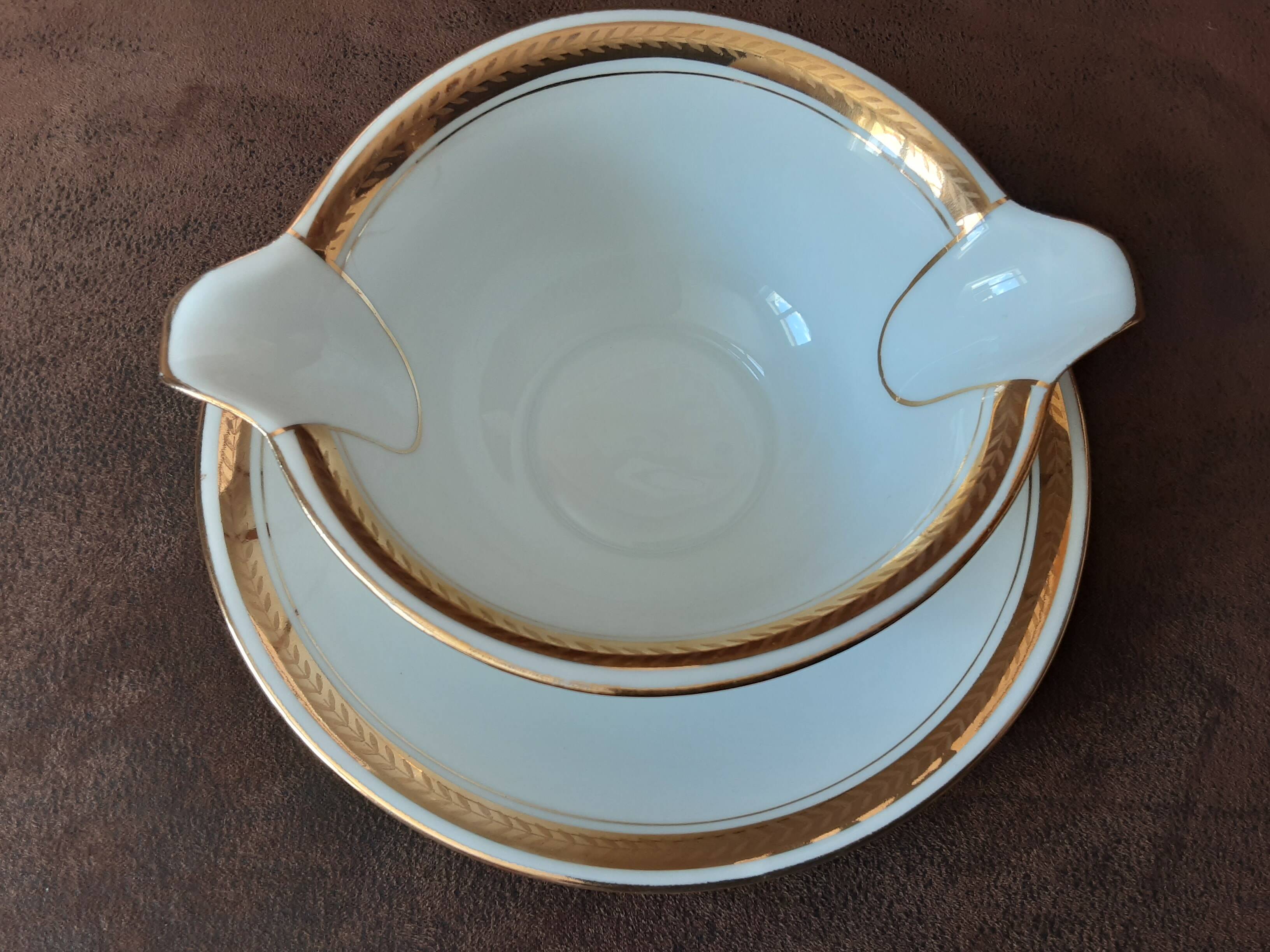 Sauceboat Art Porcelain Limoges Porcelain