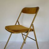 Folding chair Souvignet velvet and metal