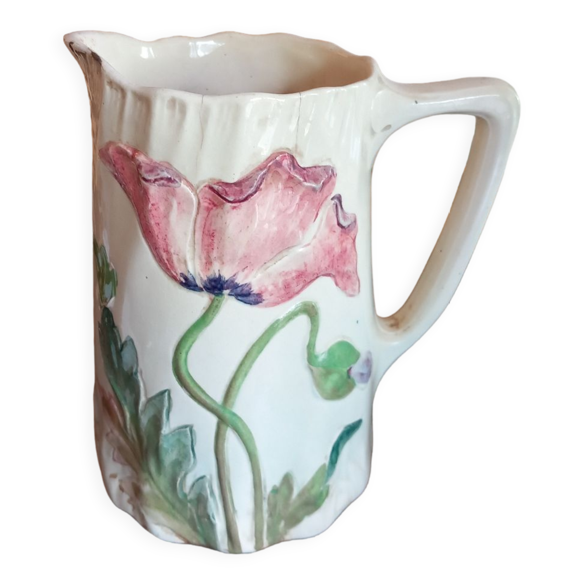 Carafe .slip. decor poppies