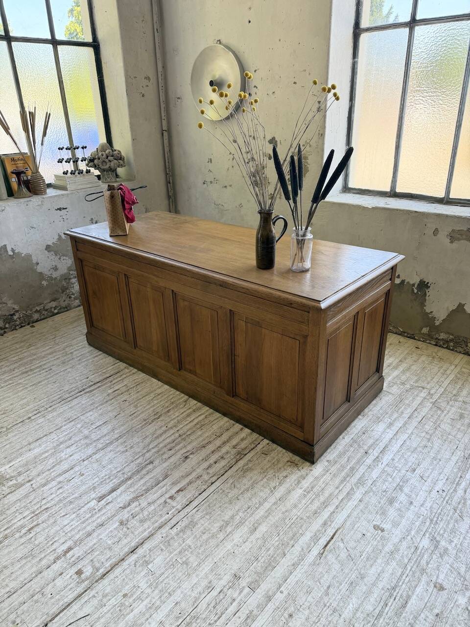 1950s oak office counter