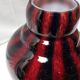 Gros vase boule vintage en verre soufflé décor flammé rouge et bleu nuit