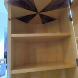 Postmodern octagonal gueridon in sycamore and rosewood, 1980–1990